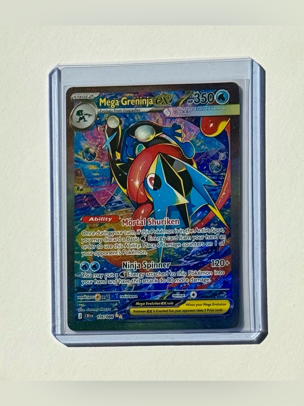 Nintendo Mega Greninja EX 116/086 CRIM Secret Rare Full Art Holo HP 350 Fan Art
